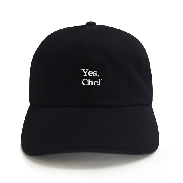 Yes, Chef Black 6-Panel Dad Hat – funny cotton dad hat, comfortable fit, perfect golf and BBQ gift for dads