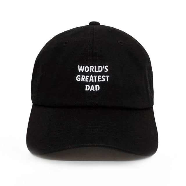 World’s Greatest Dad embroidered dad hat black best dad gift hat by Dad Brand