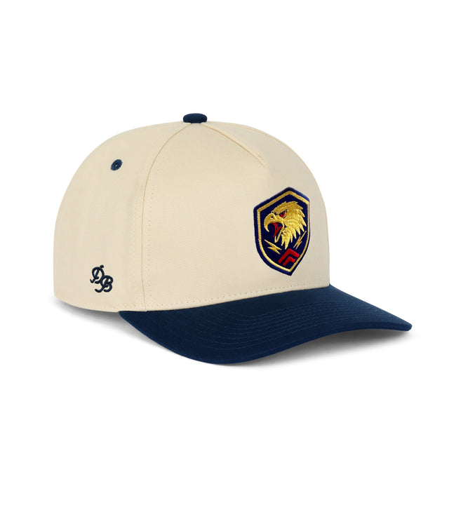 The Eagle | Two-Tone Cream & Navy Snapback Hat