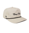 Cheap Thrills Rope Hat – Sand-tan 5-panel ripstop snapback dad hat with rope detail, lightweight and comfortable dad gift
